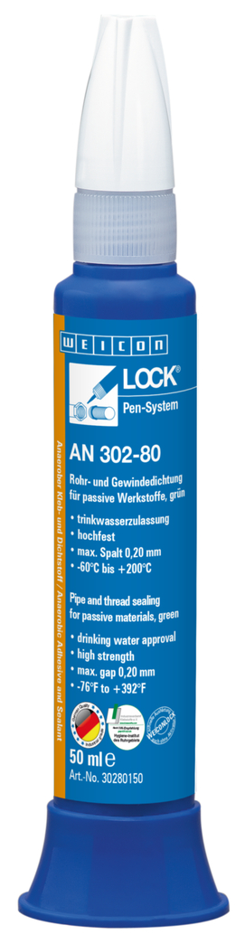 WEICON螺纹锁固胶 AN 302-80 | for passive materials, high strength